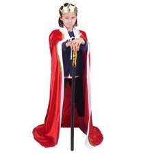 König Kinderkostüm Set mit Umhang, Krone & Zepter | Kaiser Verkleidung