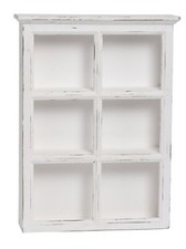dekoratives praktisches Landhaus-Stil Regal mit 6 Fächern Holz shabby weiß  