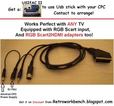 Amstrad CPC 464 / 664 / 6128 RGB Video / Audio Scart Active Cable 1m