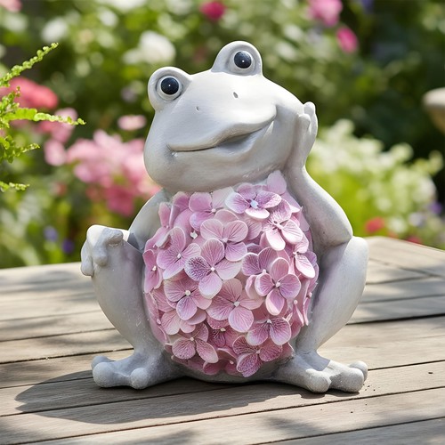 Dekofigur frosch grau rosa - frosch,