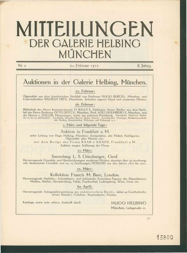 Mitteilungen der galerie - mitteilungen,