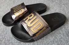 Chabos Brudiletten Bade-Schlappen Sandalen Slipper schwarz/gold Brudi Gr. 37