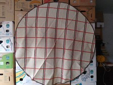 Tischdecke Landhaus rustikal rund 120cm beige braun rot Klassisch zeitlos