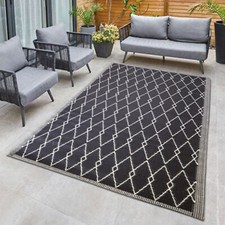Outdoor Teppich Wetterfest & UV-beständig Balkon Terrasse Wohnzimmer Küche Grau