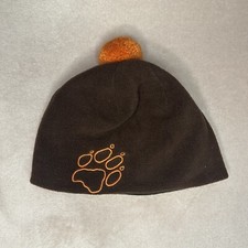 JACK WOLFSKIN Kinder Fleece Mütze Bommel Wintermütze Fleecemütze Logo 19207