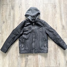 Jacke Lederjacke Kunstlederjacke Junge schwarz Gr.  146
