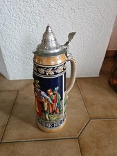 Alter bierkrug mit zinndeckel - alter,