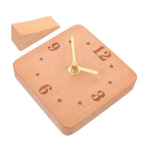 Analoge tischuhr aus holz - tischuhr,
