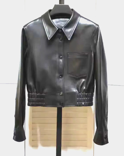 Cropped schwarz lammleder - cropped,