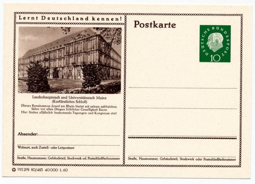 Bundesrepublik 1959 ganzsache - ,