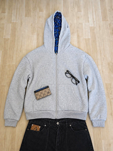 Herren kapuzenjacke kariert - herren,