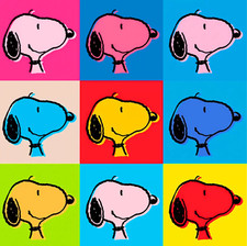Kissenbezug BAUMWOLLE Kissenhülle "SNOOPY COLLAGE Andy Warhol ART" bedr.45x45 cm