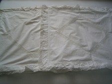 2 x altes Kopfkissenbezug*Bettwäsche mit Spitze*Kopfkissen*Volant*Landhaus*72x70