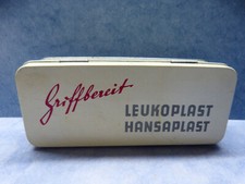 23555. Alte Blechdose Leukoplast Hansaplast  griffbereit  Klebereste an Seite