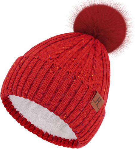 Winter damen mütze - mit, bommel