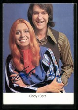 Ansichtskarte Musikerpaar Cindy und Berg lächeln in die Kamera, Autogramme 