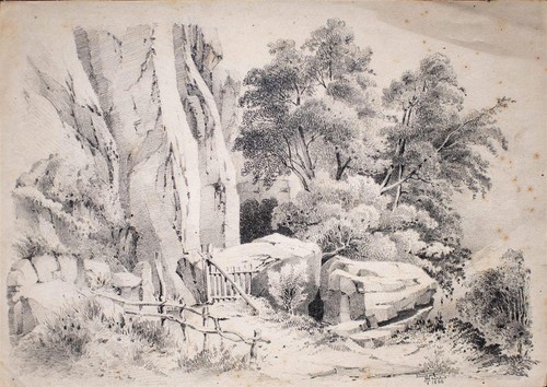 Romantische landschaft grotte - romantische,