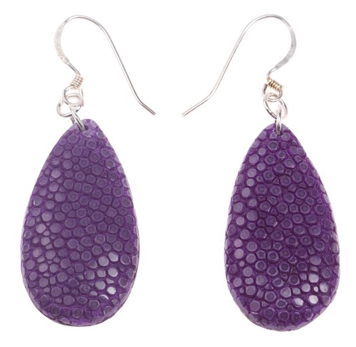 Rochenleder ohrringe teardrop - ohrringe,