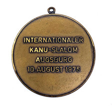 Plakette Int. Kanu Slalom Augsburg 10. August 1975 Sammler Kanusport #30827