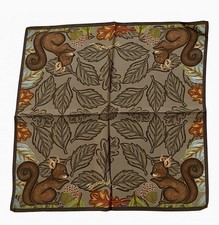 BRACCIALINI-Tuch 100% feinste Italienische Seide, Motiv Eichhörnchen 50x50 cm