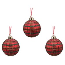 3 Weihnachtskugeln 8cm Glas