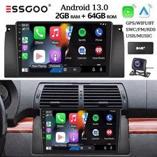 DAB+ Autoradio 2+64G Android 14 Carplay GPS NAVI KAM+ BT Für BMW 5er E39 7er E38