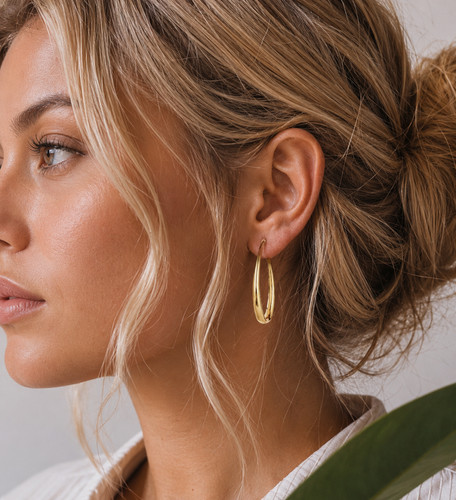Damen creolen 18k - 18k, vergoldet