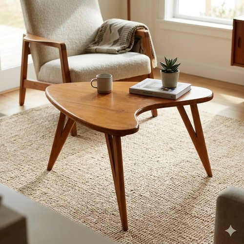 Vintage couchtisch buchenholz - couchtisch,