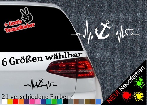 Anker autoaufkleber herzschlag - autoaufkleber,