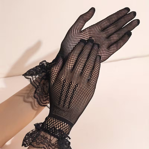 Damen netz handschuhe spitze - netz,
