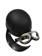 Schwarzer halbhelm motorrad - schwarzer,