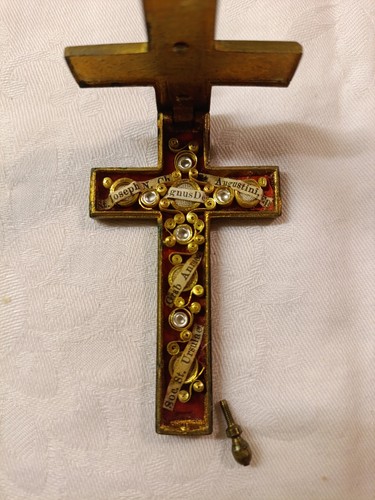 Reliquien kreuz messing - reliquien,
