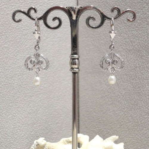 Jugendstil ohrringe zirkonia - jugendstil,