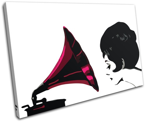 Pop art gramophone - pop, woman