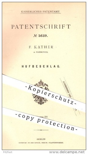 Original patent kather in - -, f.