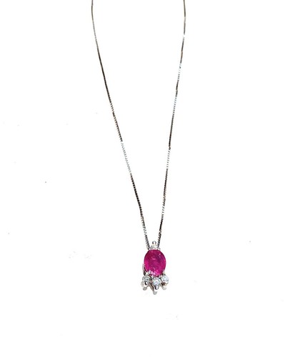 Halsband rubin natürlich - halsband, oval