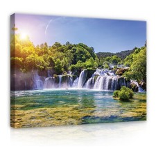 Wasserfall natur leinwandbild - wasserfall,
