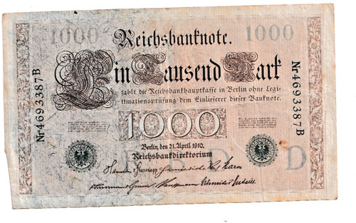 Reichsbanknote 1000 mark 1910 - 1000,