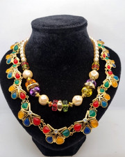 Vintage halsketten multicolor - halsketten,