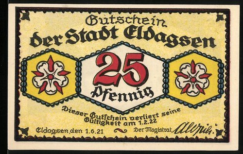 Notgeld eldagsen 1921 - notgeld, 1921,
