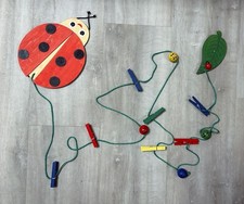 Foto Leine Bilder Seil Halter Marienkäfer Wäscheklammern Kinderzimmer Fotokette