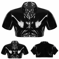 Männer Crop Tops Wet Look PVC