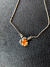 Kette Frosch Anhänger Bernstein Silber Original aus Thorn