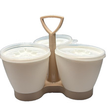 Tupperware Karussell Halter für 3 Dosen Dips Marmelade Fondue  Saucen Senf TOP