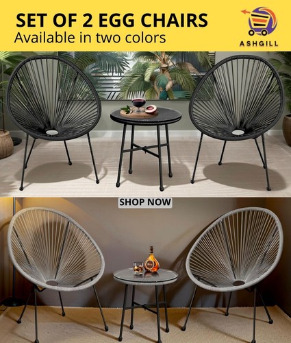 Egg chair 3tlg outdoor bistro - chair,