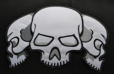 Skull Patch XL Rückenaufnäher Kutte 666 Totenköpfe Biker Kutte Aufbügler Biker