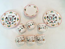 ItaBella Weihnachtsgeschirr  Deko Kaffee-Teegedeck 5 Teller+6 Untertass+6 Tassen