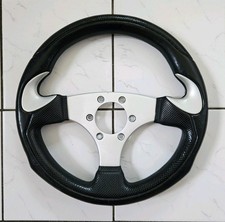 Raid Sportlenkrad, Typ : 13, KBA 70155, 32 cm, silber / schwarz, Hupenknopf !