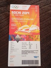 Used Ticket Sochi 2014 Winter Olympics Opening Ceremony