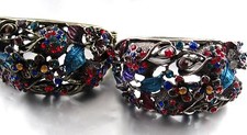  Armreif Floralie bunter Strass Türkiser emaille Lack wählbar Gold oder Silber